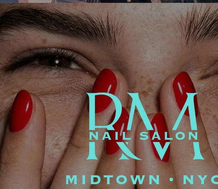 RM Nail Salon client review campaign with red manicure