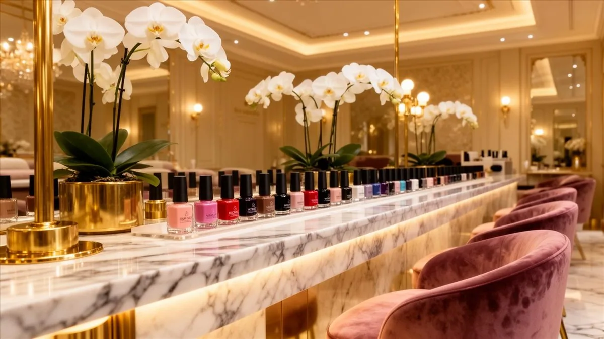 RM Nail Salon service menu with Russian manicure details