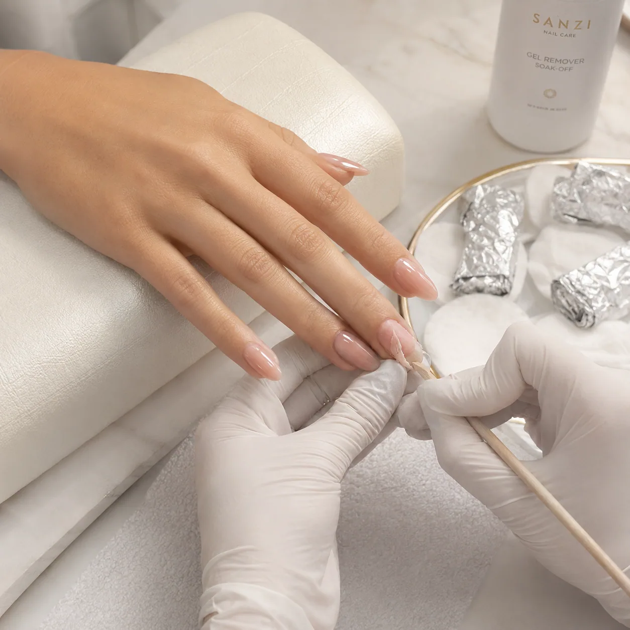 Gel removal at RM Nail Salon