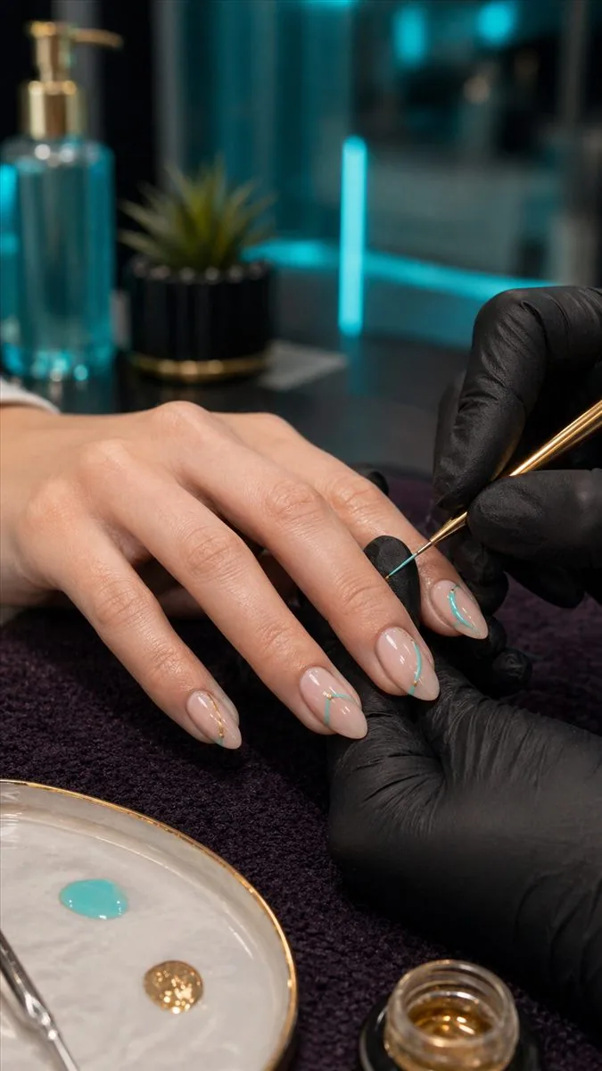 Detailed nail art design at RM Nail Salon